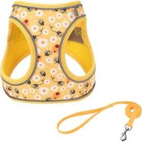 Dog Harness And Leash Set, Pet Vest Harness, Bee XS (Option: YELLOW)
