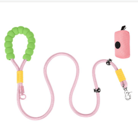 Explosion-proof Dog Leash For Small And Medium-sized Dogs, Suitable For Corgi, Border Collie, Shiba Inu, Dog Walking Collar And Dog Chain (Option: Pink)