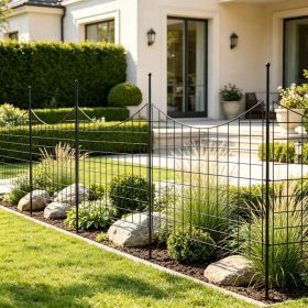 5-Pack Metal Garden Fence (36.6" x 29.5"), Animal Barrier & Dog Fence (Option: 89327239)