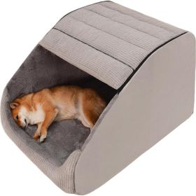 Extra Large Dog Bed House, Cozy Dog House Indoor, Memory Sponge, Plush Dog Cave Bed Crate Cushion With Non Slip Bottom For Medium Large Dogs (Option: MEDIUM)